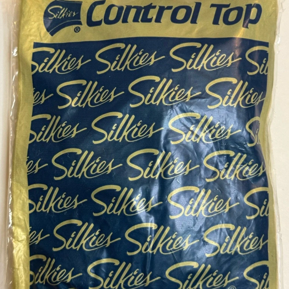 Silkies Pantyhose / Nylons Queen XL Jet Black Control Top #758 Made In USA LOT‎